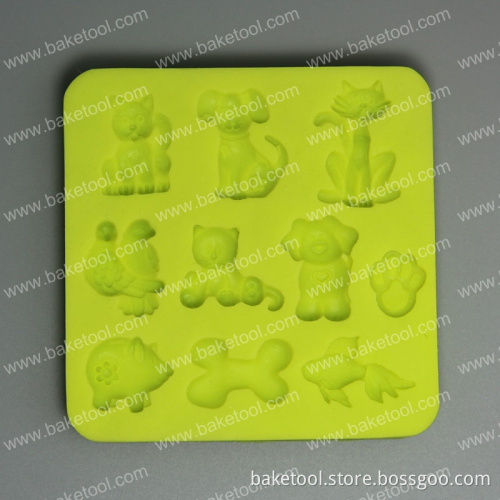 Mini Animals/Dog Bone/Pawprint patterns Silicone Mold For Fondant Cake Decorating